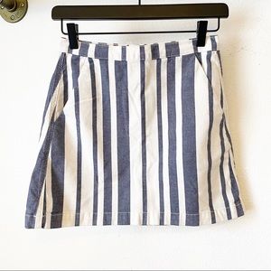 Topshop cotton striped mini skirt
